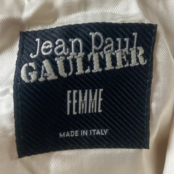 Jean Paul Gaultier Femme Silk Blend Blazer Ecru Sz 6 - Picture 6 of 10